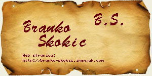 Branko Skokić vizit kartica